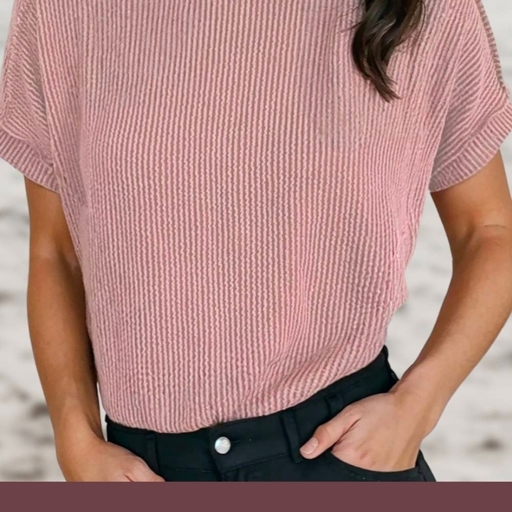 Pink Textured Women's Top